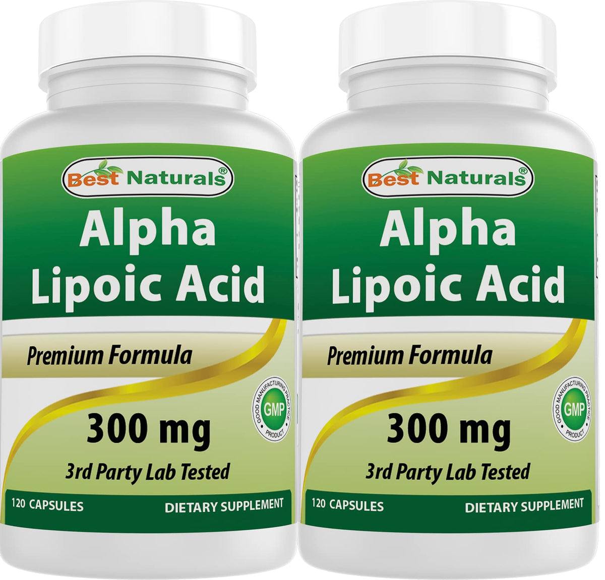 Best Naturals Acide Alpha-Lipoïque 300 mg dans une bouteille pratique pour usage quotidien.