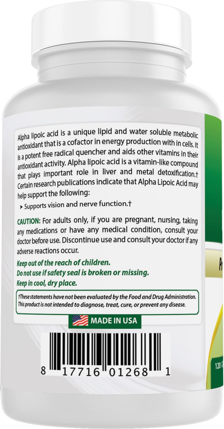 Best Naturals ALA 600 mg capsules simples, utilisation quotidienne sans sucre ajouté