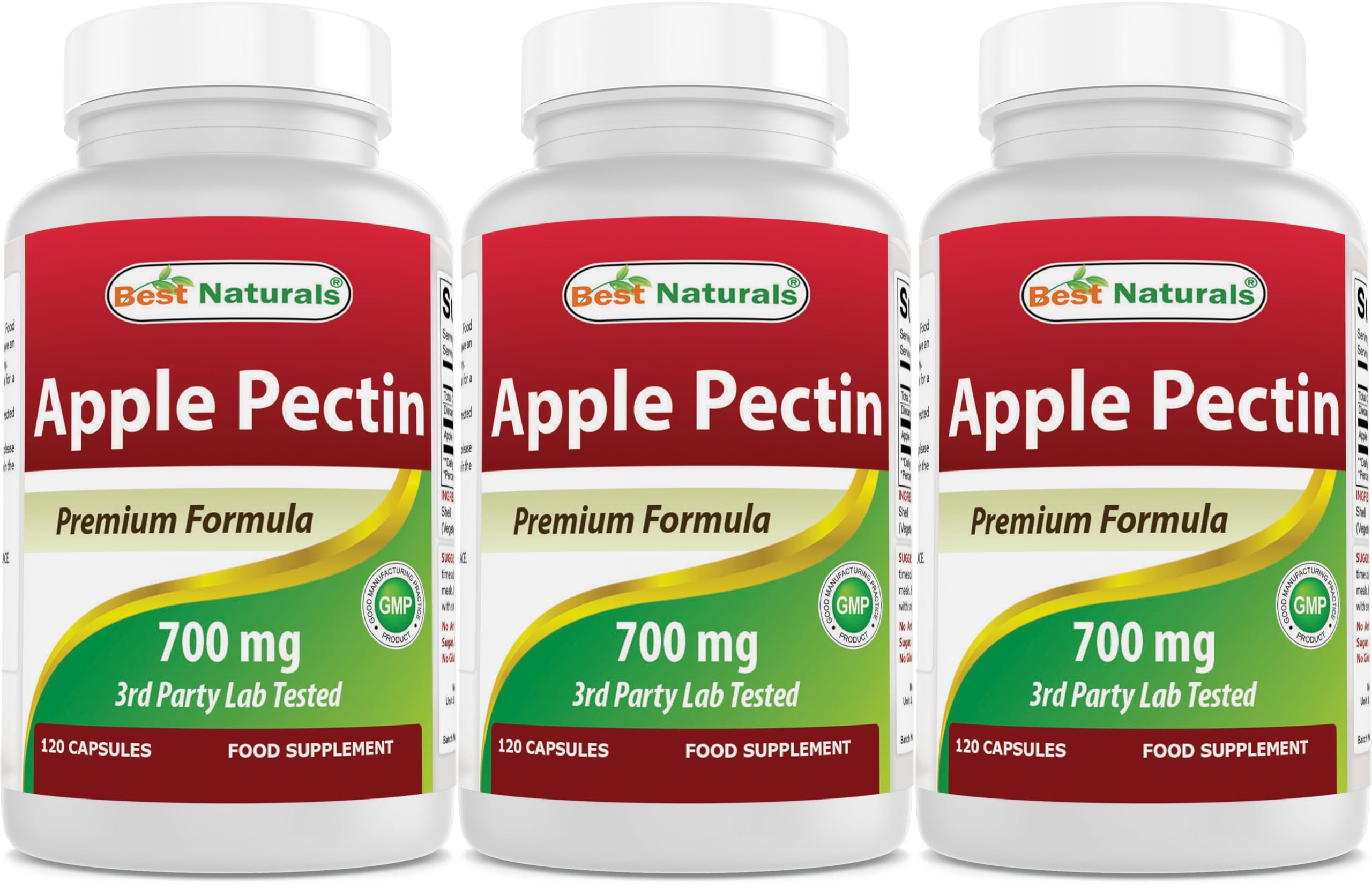 Best Naturals Pectine de Pomme 700 mg, bouteille de capsules prête pour une routine quotidienne.