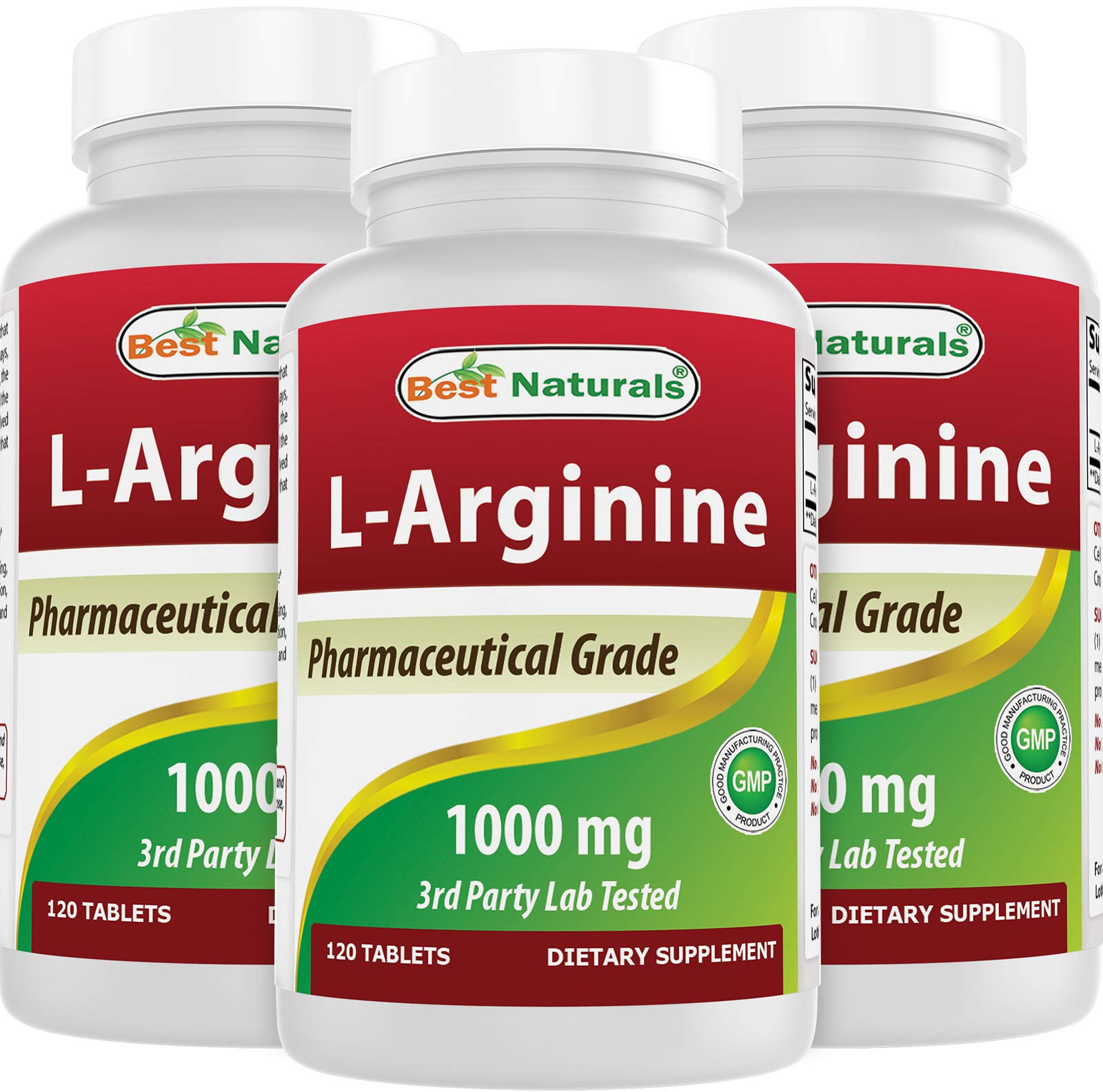 Best Naturals L-Arginine 1000 mg – comprimés en bouteille, soutien potentiel quotidien.