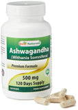 Gélules Best Naturals Ashwagandha avec verre d eau prêt à usage
