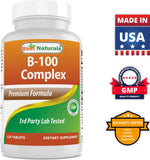 Best Naturals B 100 Complex usage quotidien: soutien nutritionnel pratique.