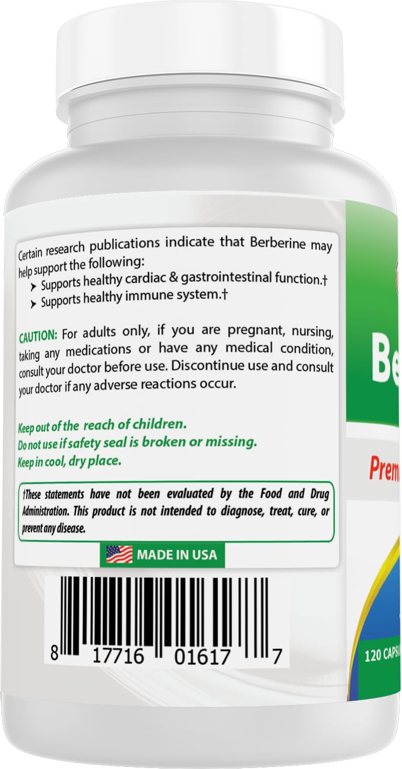 Best Naturals Berberine 500 mg — pack de 3, pratique pour renouvellement.