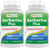 Best Naturals Berberine Plus – bouteille 1000 mg, usage quotidien facilité.