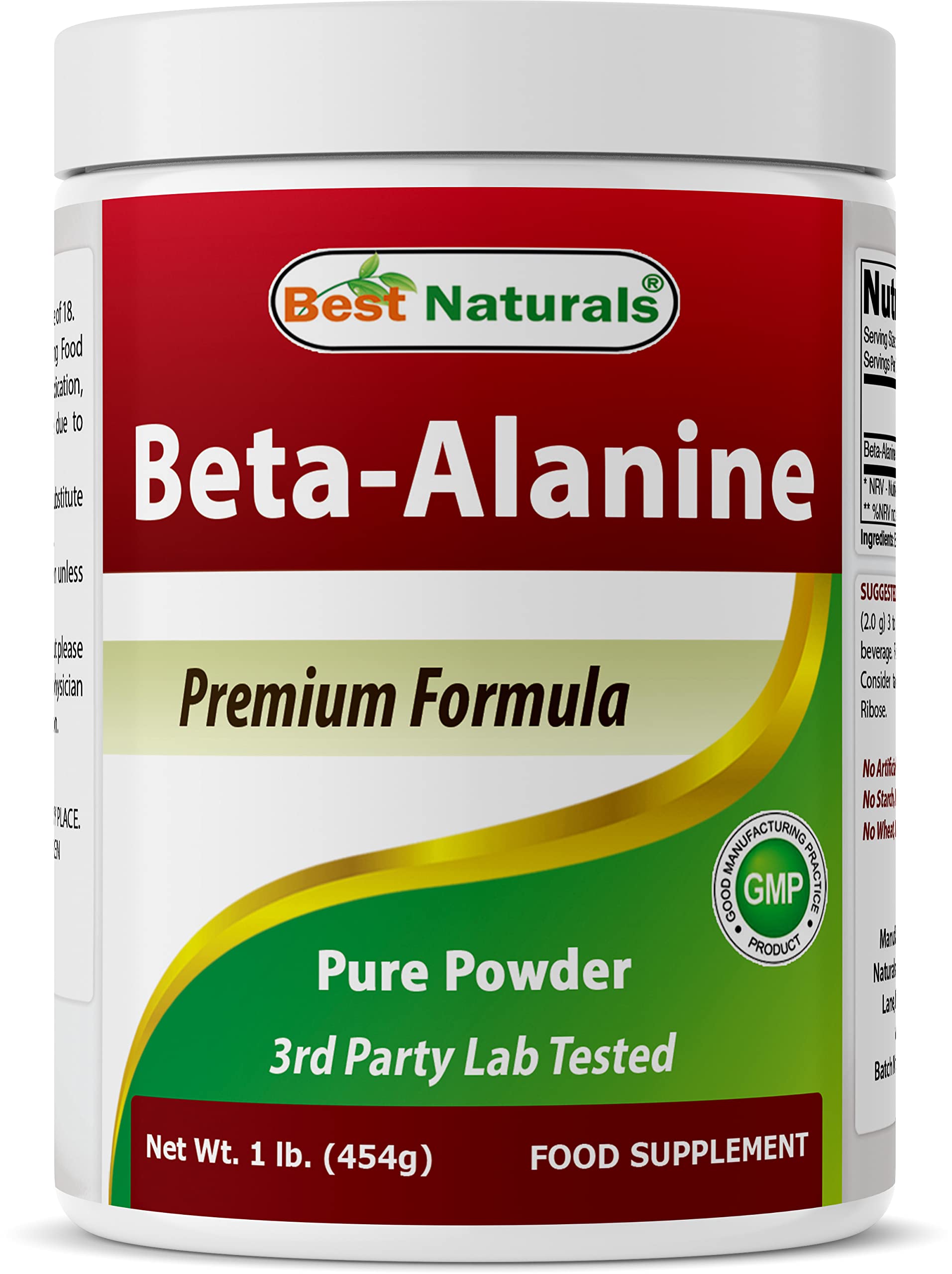 Best Naturals Beta-Alanine en poudre dans le flacon, dosage pratique et précis.