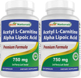 Best Naturals Acetyl L-Carnitine et Acide Alpha-lipoïque, bouteille pratique pour le quotidien.