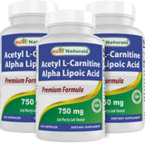 Best Naturals Acétyl-L-Carnitine et Acide Alpha-Lipoïque, bouteille prête pour la routine quotidienne.