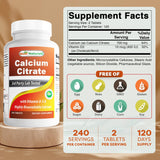 Tablettes Best Naturals Calcium Citrate: faciles a prendre dans la routine quotidienne.