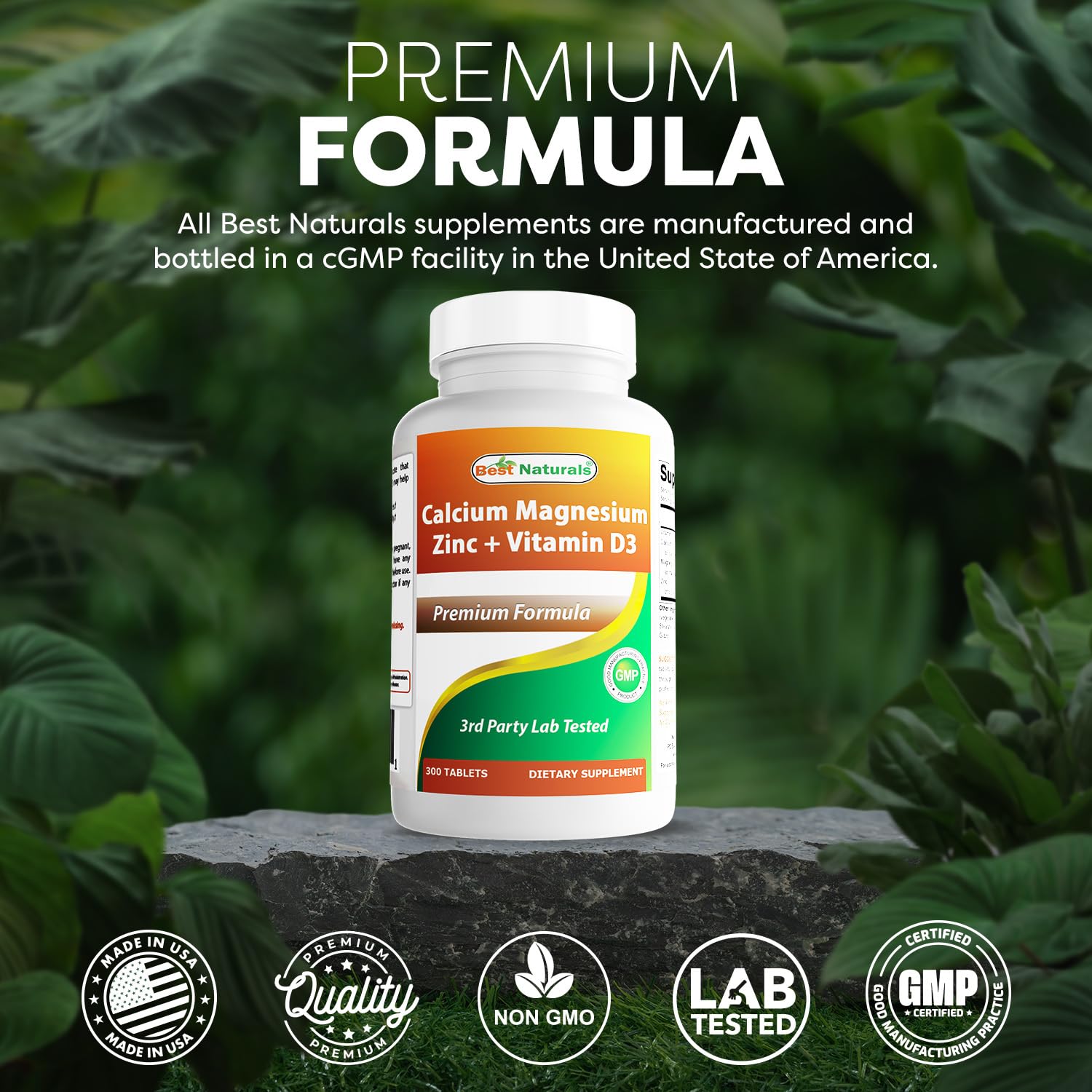 Best Naturals Calcium Magnésium Zinc D3 – soutien des os au quotidien