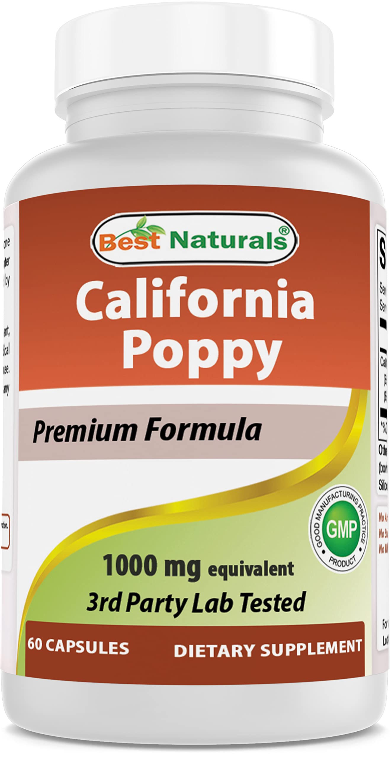 Best Naturals California Poppy — bouteille claire sur étagère pour votre routine.