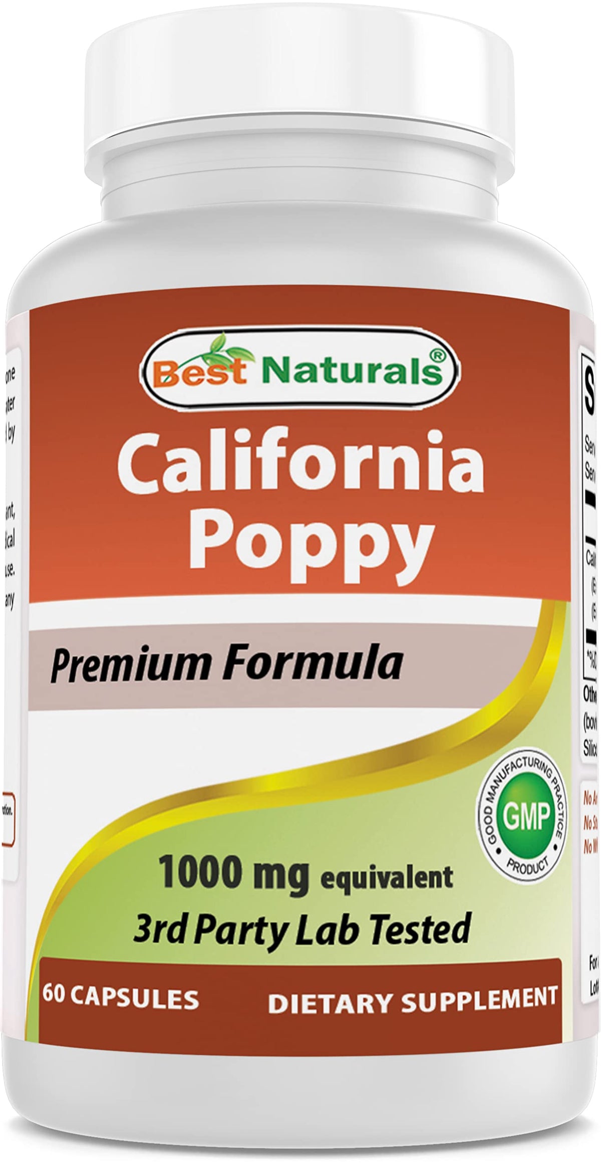 Best Naturals California Poppy — bouteille claire sur étagère pour votre routine.
