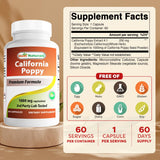 Best Naturals California Poppy — capsules visibles idéales pour une prise simple.