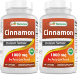 Best Naturals Cannelle 2000 mg – bouteille, potentiel soutien au métabolisme.