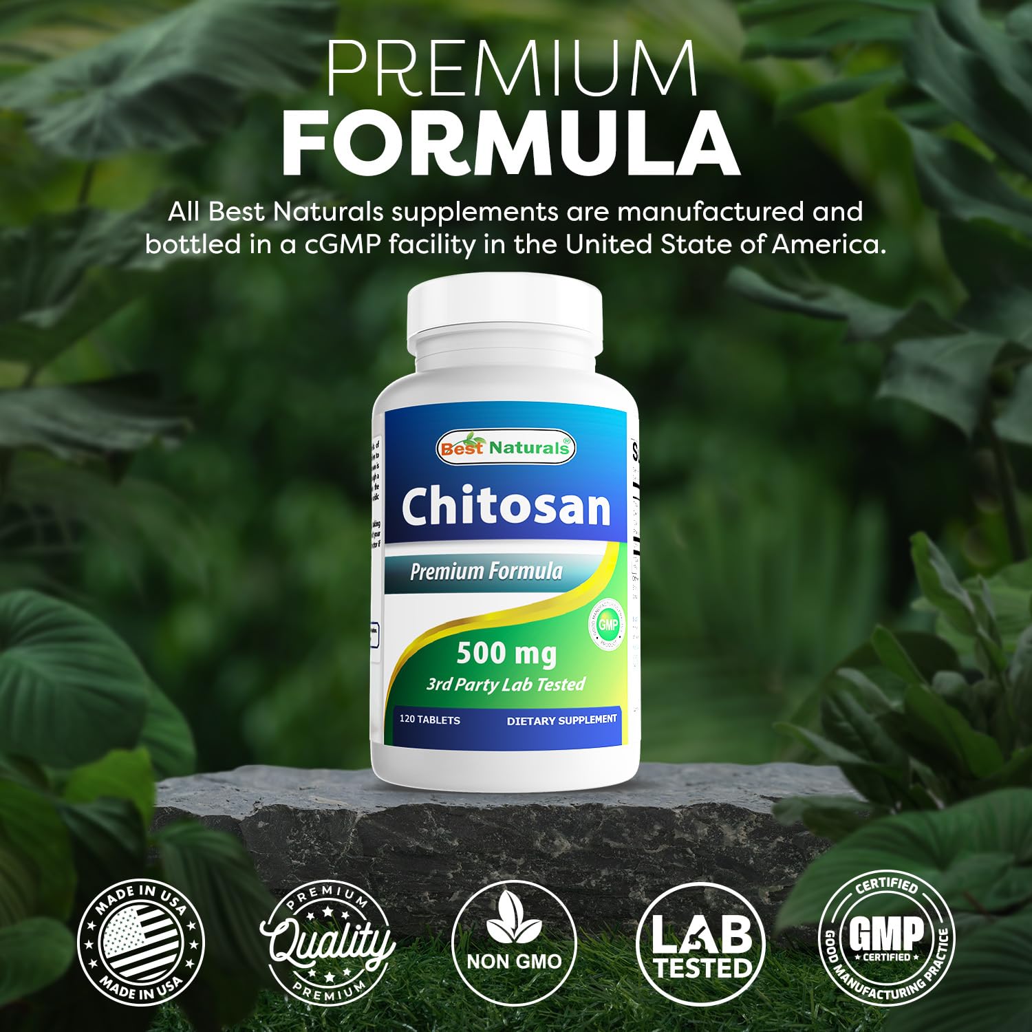 Best Naturals Chitosan sans colorants artificiels ni arômes ajoutés.