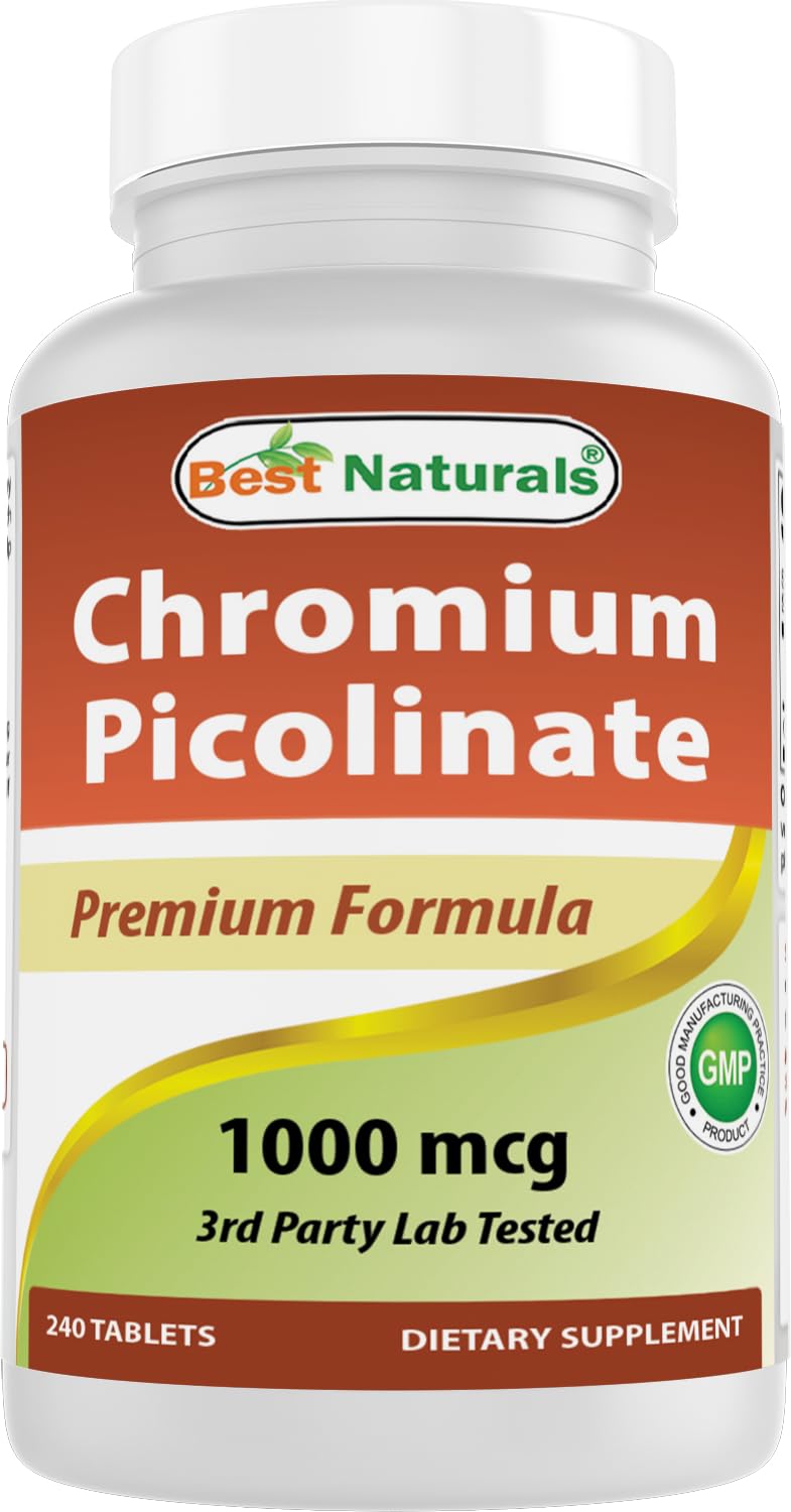 Best Naturals Chromium Picolinate boîte vue claire et utilisable au quotidien.