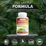 Best Naturals Chromium Picolinate – gros plan sur les tablettes.
