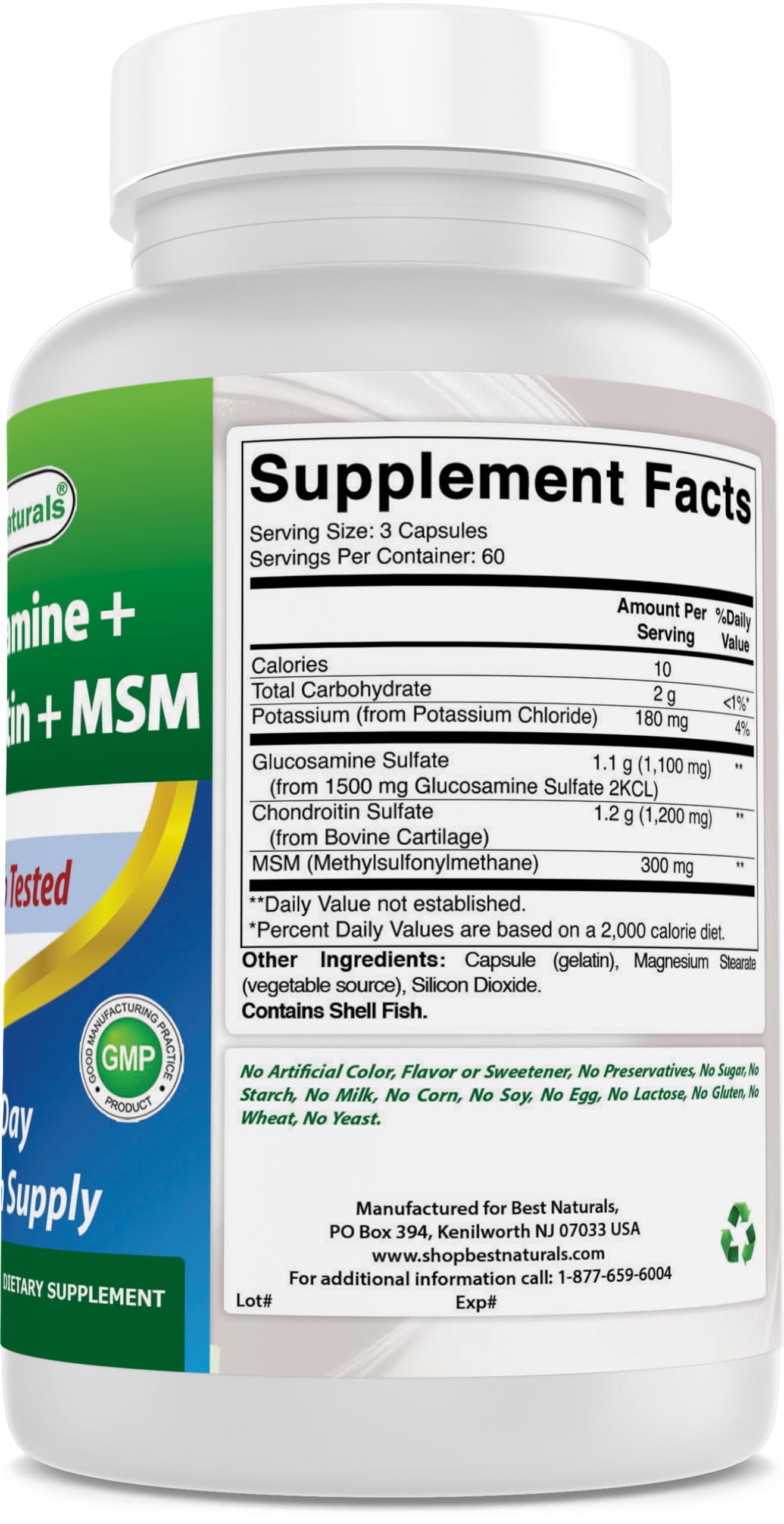 Comprimés Best Naturals articulations pour une utilisation pratique quotidienne.