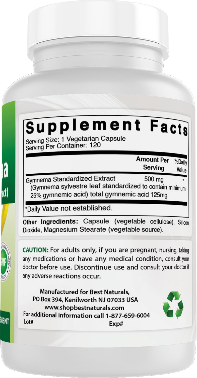Best Naturals contenus-capsules-gymnema-sylvestre: format pratique quotidien