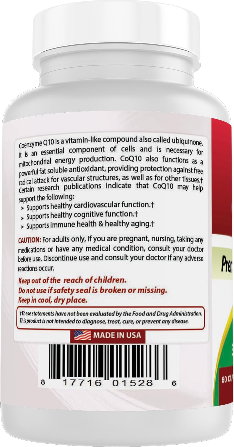 Best Naturals COQ10 200 mg – sans allergènes, adapté à divers régimes