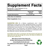 Étiquette claire de Best Naturals Créatine Monohydrate pour une traçabilité facile.