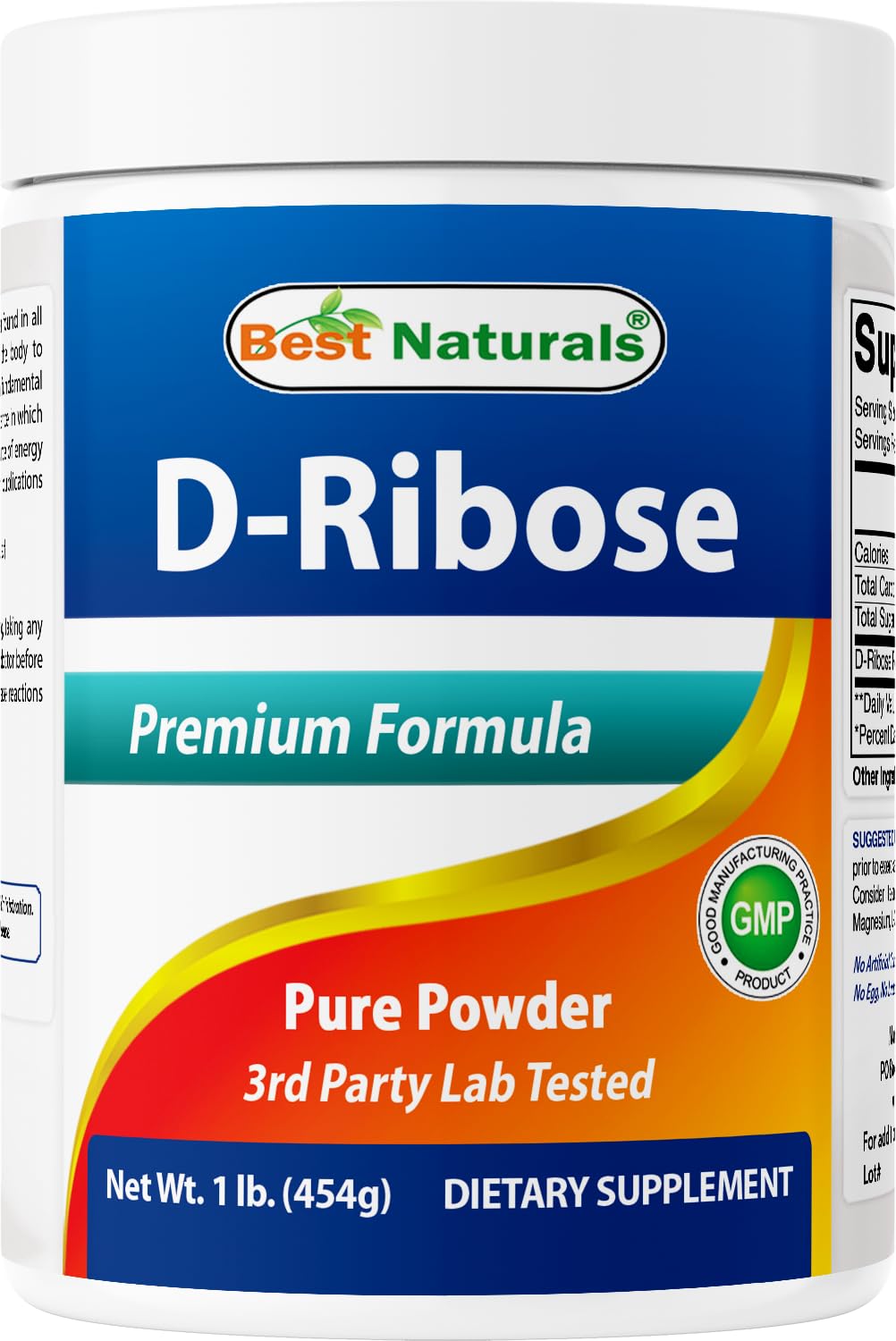 Best Naturals D-Ribose Poudre: bouteille prête à l’emploi et dosage pratique.