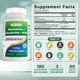Détails du dosage 2600 mg par portion pour le soutien articulaire Best Naturals.