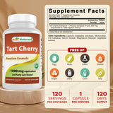 Best Naturals Extrait cerise acidulée 1000 mg – gélules végétariennes, dosage pratique.