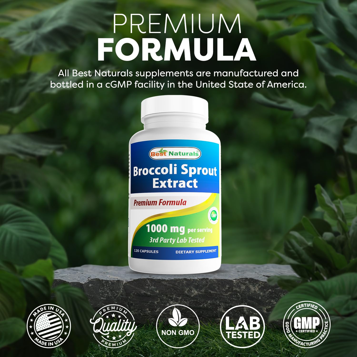 Best Naturals Extrait de germes de brocoli – dosage 1000 mg par gélule