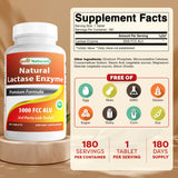 Best Naturals Lactase Enzyme – Pilules faciles à prendre pour le confort digestif après repas.