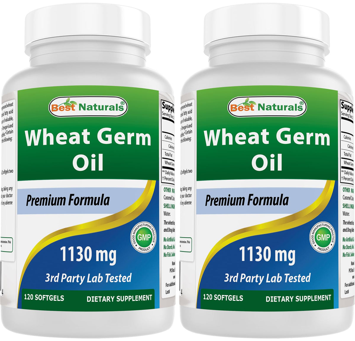 Best Naturals huile germe de blé - bouteille avec 120 capsules, peut soutenir une peau saine.
