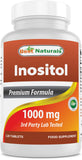 Best Naturals Inositol comprimé 1000 mg, dosage quotidien pratique.