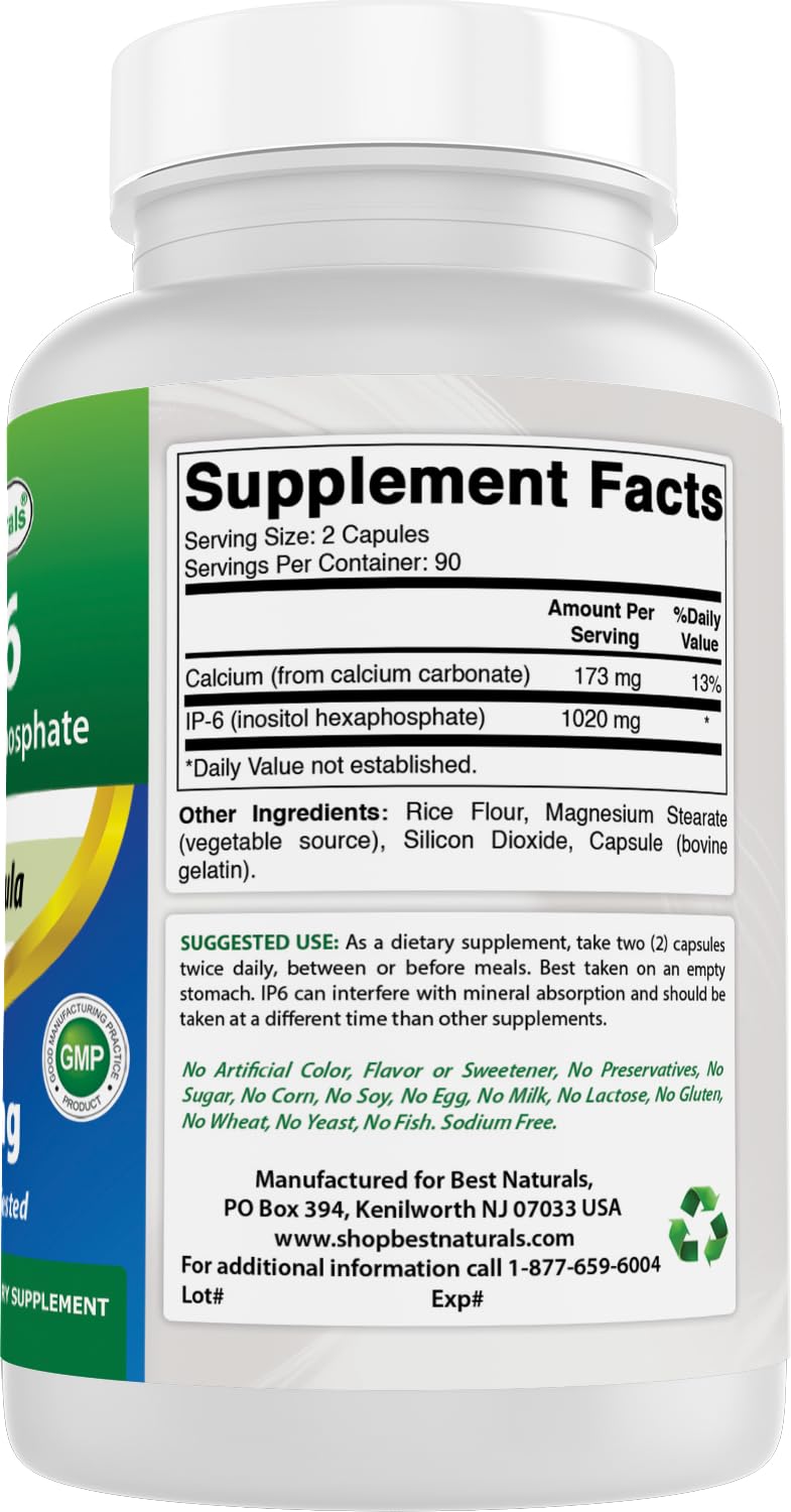 Best Naturals IP-6 510 mg – fabriqué aux États‑Unis, laboratoire certifié