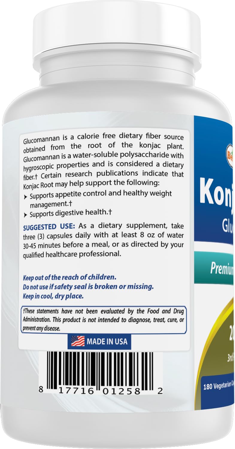 Best Naturals Konjac Glucomannan – emballage éco-responsable pour votre routine.