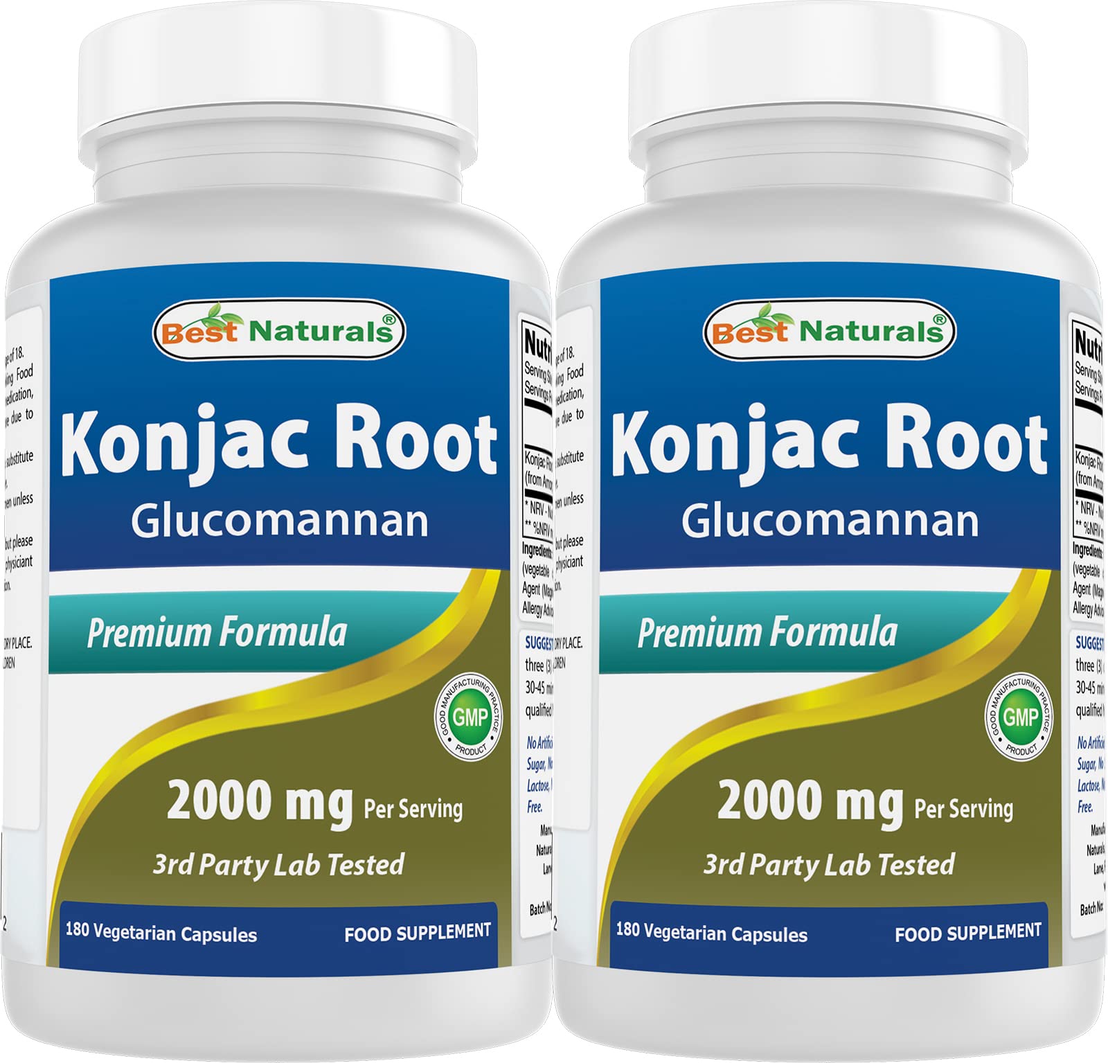 Best Naturals Konjac Glucomannan – lot 2-pack, routine quotidienne.