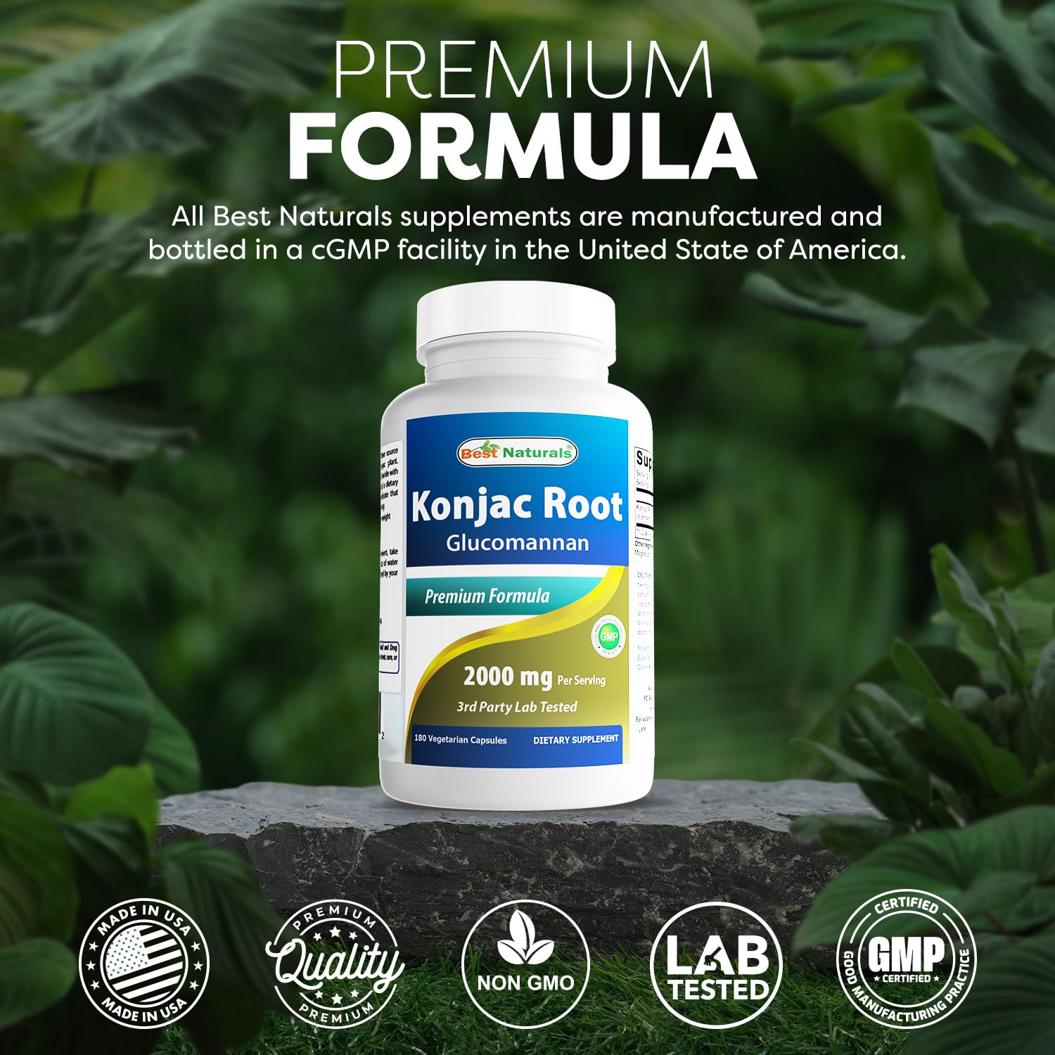 Best Naturals Konjac Glucomannan – sans gluten, adapté à divers régimes.