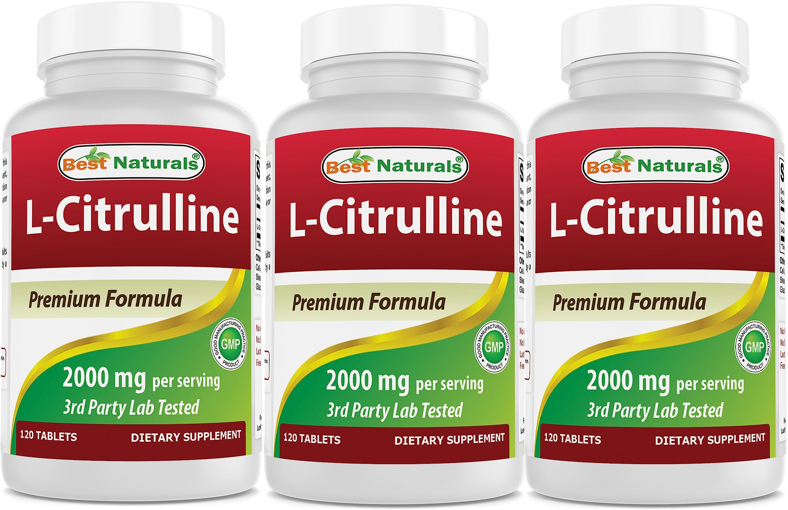 Best Naturals L-Citrulline, bouteille de comprimés prête à l'entraînement.