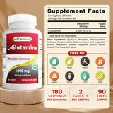 Best Naturals L-Glutamine 1000 mg – plaquettes blister, sans allergènes et purifiée