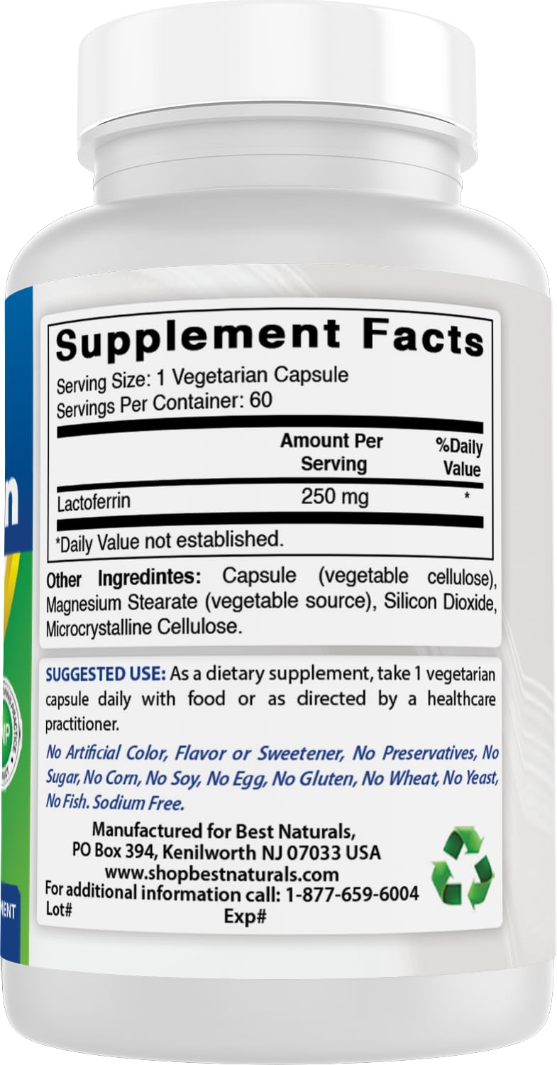 Best Naturals Lactoferrine - usine-etats-unis et label de qualite.