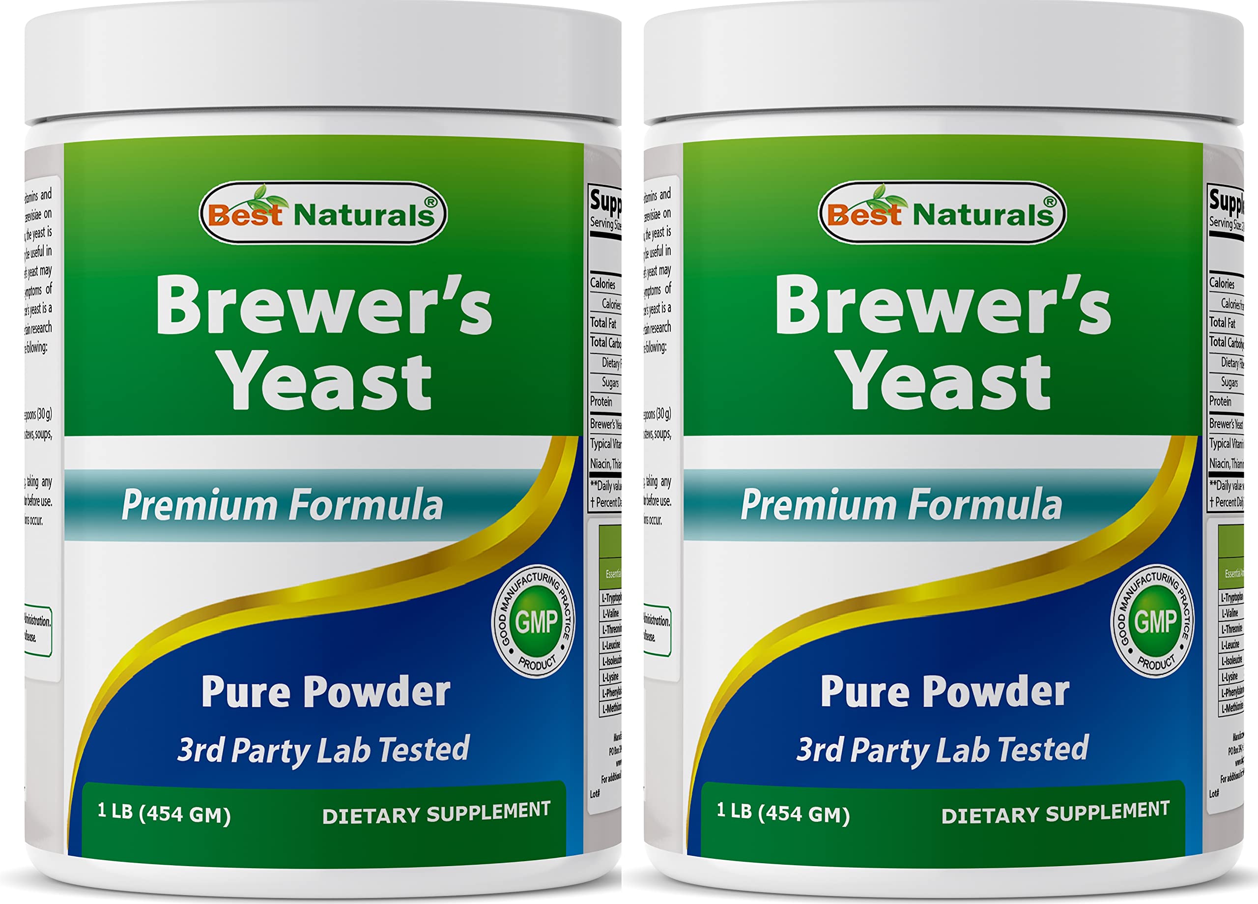 Best Naturals levure de bière en poudre, pack 2 × 16 oz, pratique pour l allaitement potentiel.