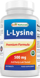 Best Naturals L-Lysine 500 mg, comprimés; usage quotidien pratique.