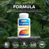 Best Naturals L-Lysine 500 mg, certifiée pureté et contrôle qualité.
