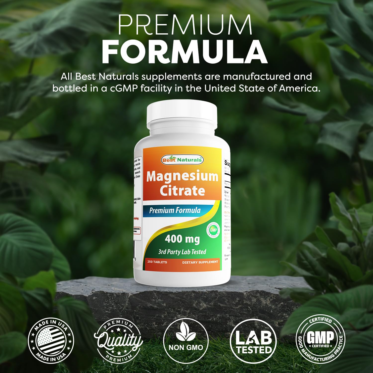 Best Naturals Magnésium Citrate – doseur inclus pour mesurer la portion avec précision.