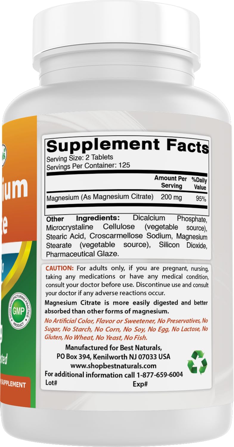 Best Naturals Magnésium Citrate – verre et flacon prêts pour une routine efficace.