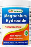 Best Naturals Magnésium Hydroxyde Poudre – emballage 1 lb, pratique pour la routine quotidienne.