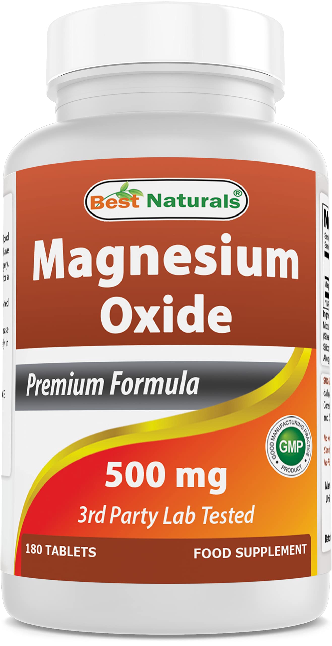 Best Naturals Magnésium oxyde 500 mg comprimés faciles à prendre au quotidien