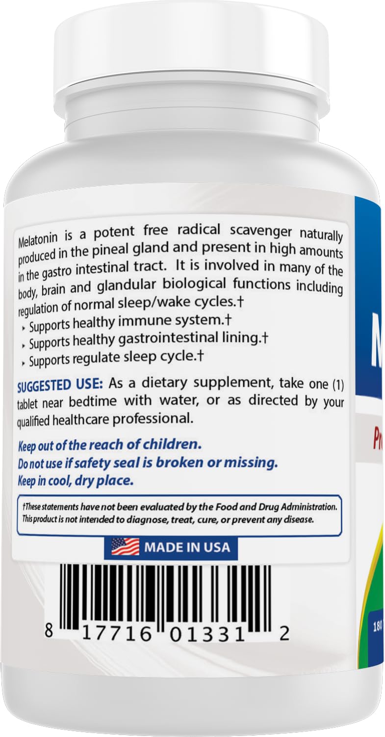 Best Naturals Mélatonine 5 mg, emballage simple et robuste.