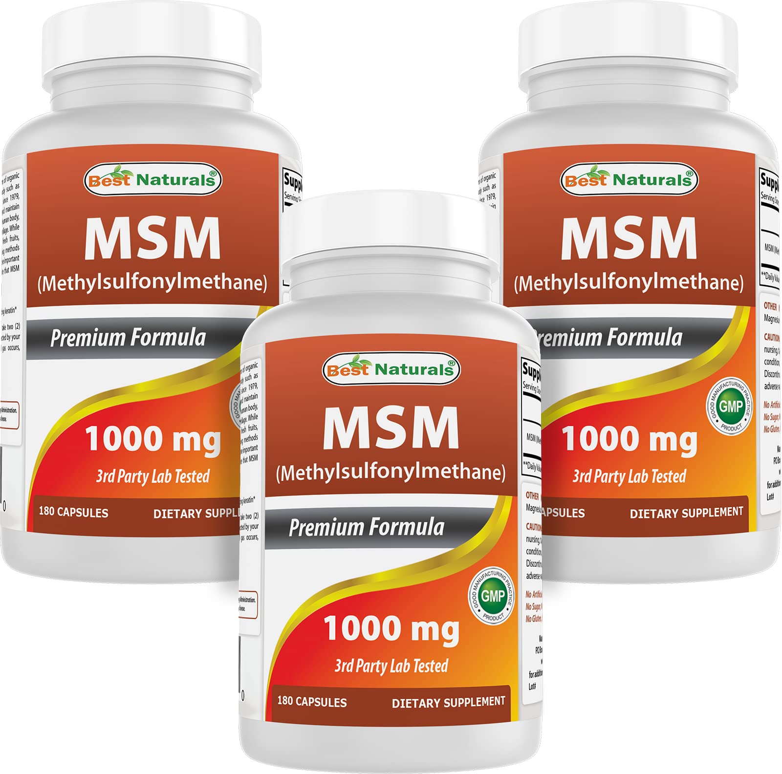 Best Naturals MSM 1000 mg – bouteille visible, utilisation quotidienne potentielle