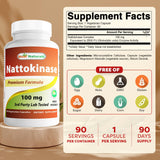 Best Naturals Nattokinase — capsules végétariennes, dosage clair de 100 mg.