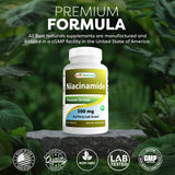 Best Naturals Niacinamide 500 mg – flacon facile à manipuler pour la routine.