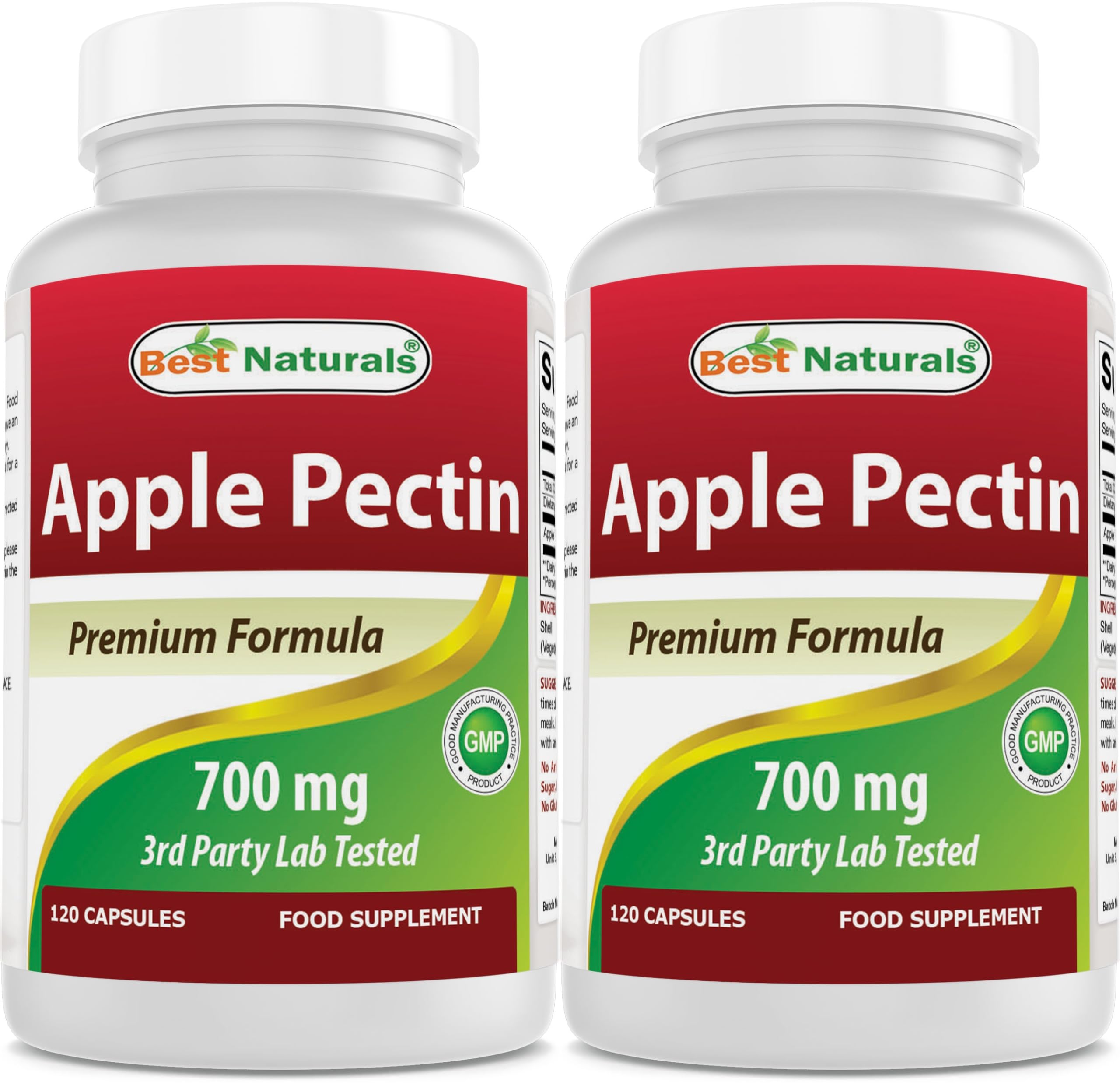 Best Naturals Pectine de Pomme 700 mg, bouteille pratique pour le soutien intestinal quotidien.